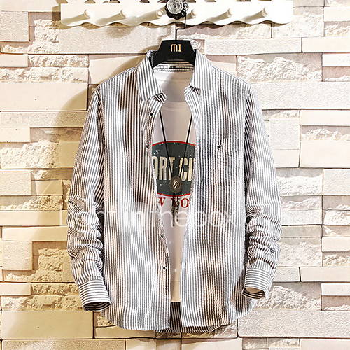 Heren Overhemd Gestreept Licht Blauw Xxxl huismerk kopen in de aanbieding Heren Overhemd Gestreept Licht Blauw Xxxl huismerk kopen in de aanbieding