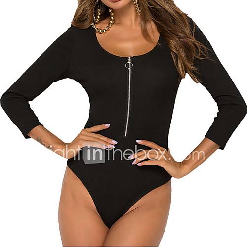 Dames Bodysuit Effen Zwart huismerk kopen in de aanbieding