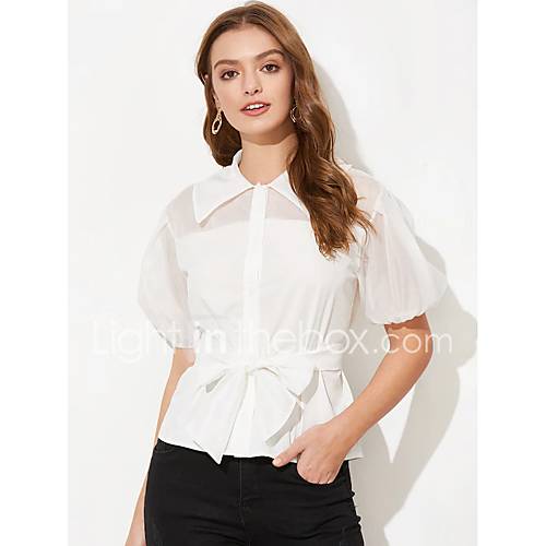 Dames Netstof Veters Patchwork Overhemd Effen Wit huismerk kopen in de aanbieding Dames Netstof Veters Patchwork Overhemd Effen Wit huismerk kopen in de aanbieding
