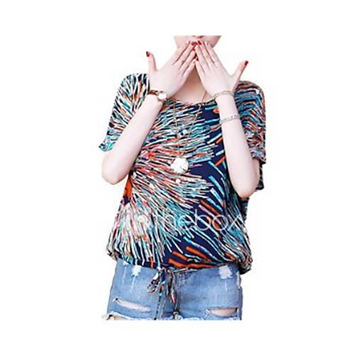 Dames T Shirt Bloemen Blauw Xl huismerk kopen in de aanbieding