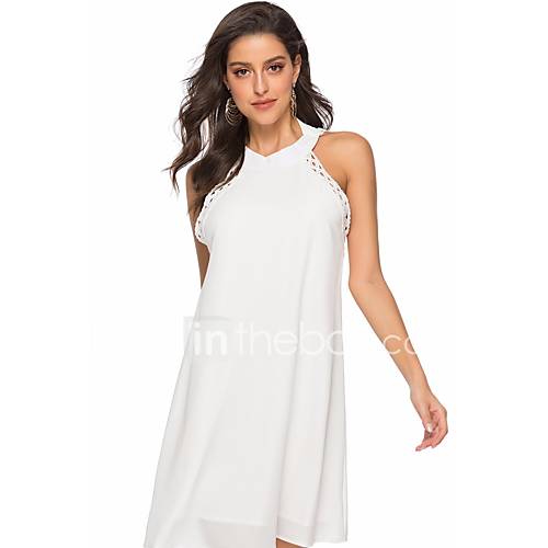 Dames Standaard Street Chic A Lijn Chiffon Jurk Effen Kant Blote Rug Cut Out Boven De Knie huismerk kopen in de aanbieding Dames Standaard Street Chic A Lijn Chiffon Jurk Effen Kant Blote Rug Cut Out Boven De Knie huismerk kopen in de aanbieding
