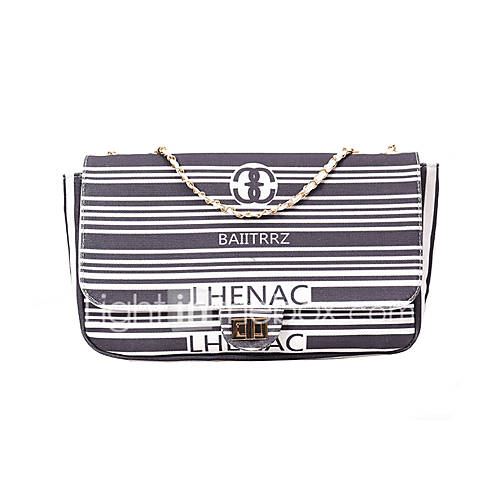 Dames Tassen Pu Crossbodytas Knopen Gestreept Zwart Regenboog huismerk kopen in de aanbieding