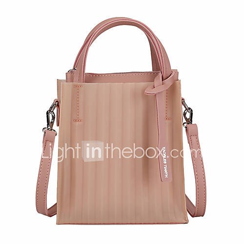 Dames Tassen Pvc Schoudertas Rits Geometrisch Patroon Wit Zwart Blozend Roze huismerk kopen in de aanbieding