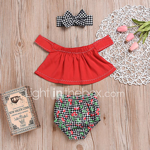 Baby Meisjes Actief Blokken Fruit Print Mouwloos Kort Katoen Polyester Kledingset Rood huismerk kopen in de aanbieding Baby Meisjes Actief Blokken Fruit Print Mouwloos Kort Katoen Polyester Kledingset Rood huismerk kopen in de aanbieding