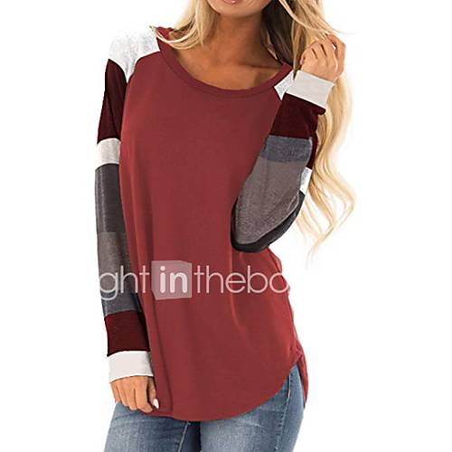 Dames T Shirt Kleurenblok Grijs Xl huismerk kopen in de aanbieding