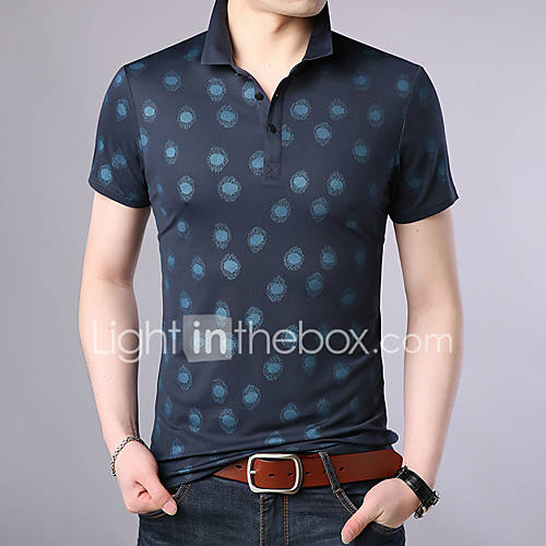 Heren Print Polo Grafisch Blauw Xl huismerk kopen in de aanbieding Heren Print Polo Grafisch Blauw Xl huismerk kopen in de aanbieding