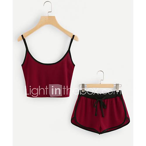 Dames Standaard Shorts Broek Effen Rood huismerk kopen in de aanbieding