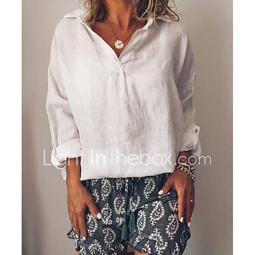 Dames Blouse Effen Wit Xxxl huismerk kopen in de aanbieding Dames Blouse Effen Wit Xxxl huismerk kopen in de aanbieding