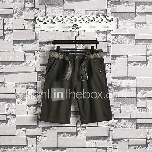 Heren Sportief Chinos Zwaar Katoen Shorts Broek Effen Grijs huismerk kopen in de aanbieding