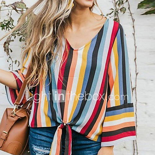 Dames Blouse Gestreept Grijs Xxxl huismerk kopen in de aanbieding Dames Blouse Gestreept Grijs Xxxl huismerk kopen in de aanbieding