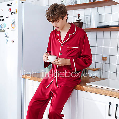 Heren Overhemdkraag Kostuum Pyjama Effen huismerk kopen in de aanbieding