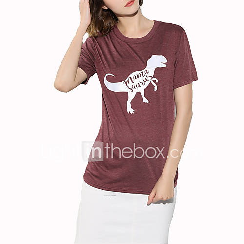 Dames Print T Shirt Effen Dier Zwart huismerk kopen in de aanbieding