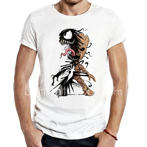 Heren T Shirt Cartoon Blauw Xl huismerk kopen in de aanbieding