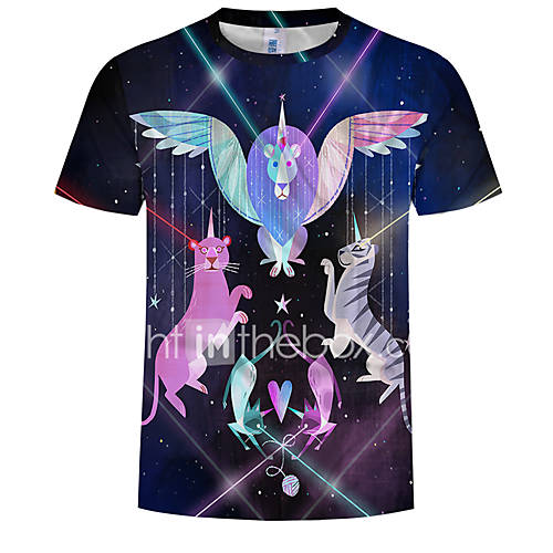 Heren Print T Shirt 3D Dier Cartoon Marine Blauw Xxxxl huismerk kopen in de aanbieding