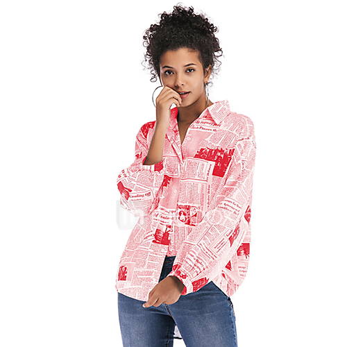 Dames Overhemd Letter Blauw huismerk kopen in de aanbieding