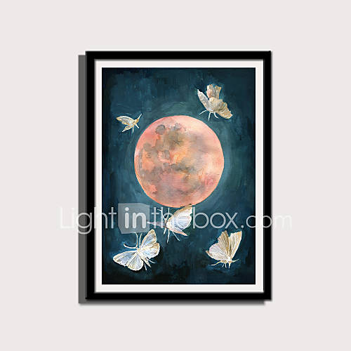 Ingelijst Canvas Ingelijste Set Landschap Dieren Kunststof Illustratie huismerk kopen in de aanbieding