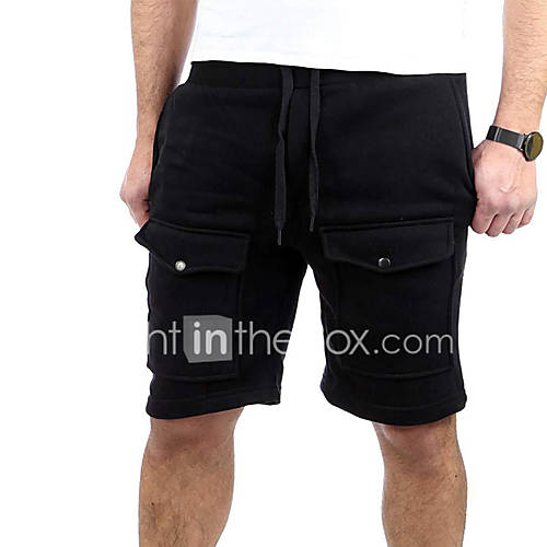 Heren Sportief Standaard Chinos Zwaar Katoen Shorts Broek Effen Grijs huismerk kopen in de aanbieding