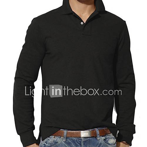 Heren Polo Effen Blauw huismerk kopen in de aanbieding