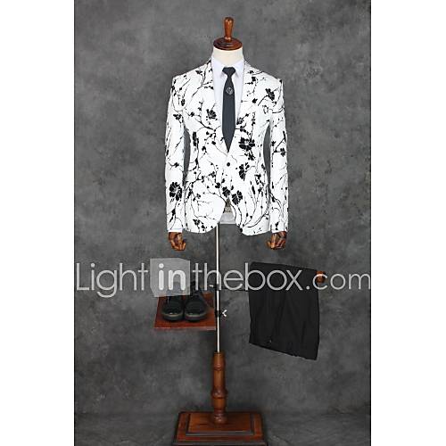 Wit Licht Met Patroon Standaard Pasvorm Katoen Polyester Pak Inkeping Single Breasted Een Knoops Suits huismerk kopen in de aanbieding Wit Licht Met Patroon Standaard Pasvorm Katoen Polyester Pak Inkeping Single Breasted Een Knoops Suits huismerk kopen in de aanbieding