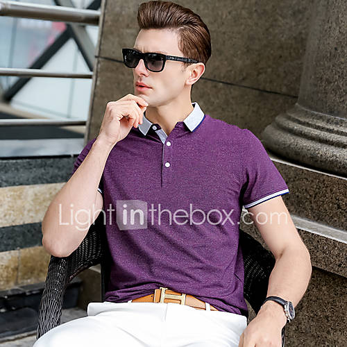 Heren Polo Effen Blauw Xl huismerk kopen in de aanbieding