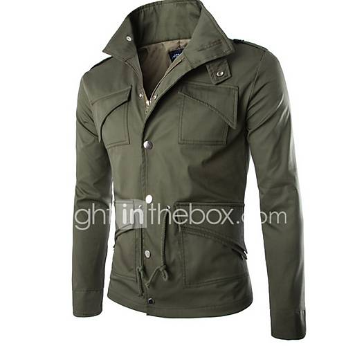 Heren Dagelijks Normaal Jack Effen Opstaand Lange Mouw Polyester Zwart Rood Leger Groen Xl Xxl Xxxl huismerk kopen in de aanbieding Heren Dagelijks Normaal Jack Effen Opstaand Lange Mouw Polyester Zwart Rood Leger Groen Xl Xxl Xxxl huismerk kopen in de aanbieding