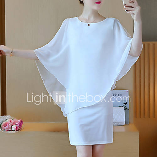 Dames Standaard Schede Jurk Effen Mini huismerk kopen in de aanbieding