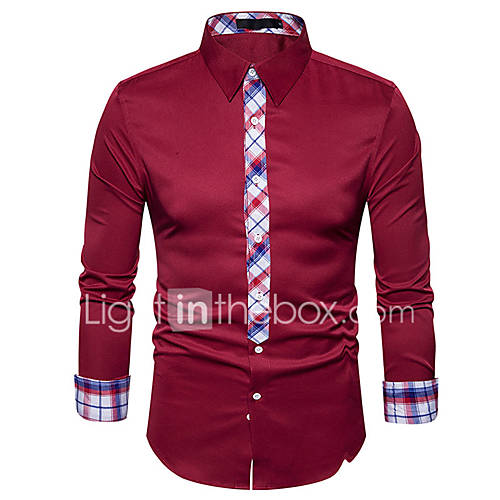 Heren Print Overhemd Effen Kleurenblok Ruitjes Zwart huismerk kopen in de aanbieding