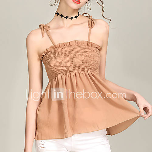 Dames Geplooid Singlet Effen Blozend Roze huismerk kopen in de aanbieding