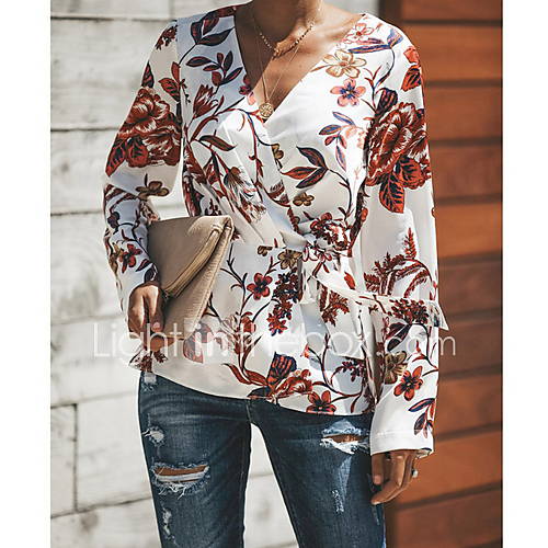 Dames Overhemd Bloemen Oranje huismerk kopen in de aanbieding Dames Overhemd Bloemen Oranje huismerk kopen in de aanbieding
