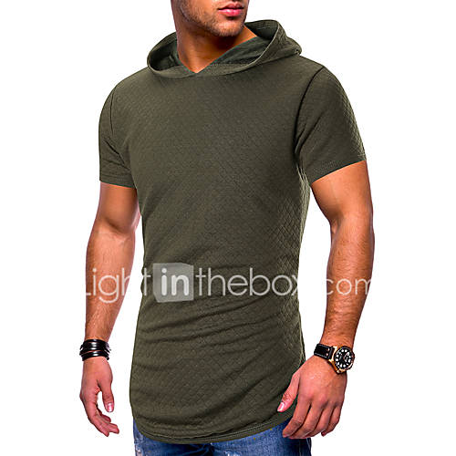 Heren T Shirt Effen Blokken Zwart huismerk kopen in de aanbieding