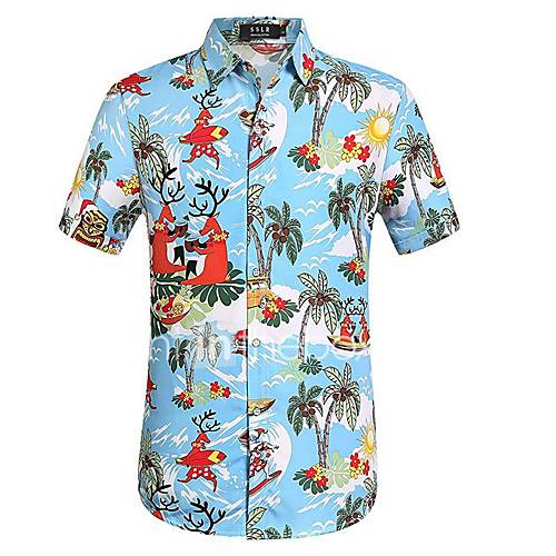 Heren Print Overhemd Geometrisch Marineblauw huismerk kopen in de aanbieding