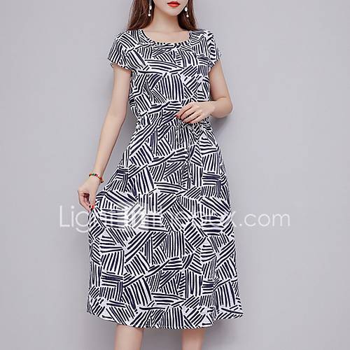 Midi Een Lijnjurk Dames Rood Geel Blauw M L Xl Xxl huismerk kopen in de aanbieding