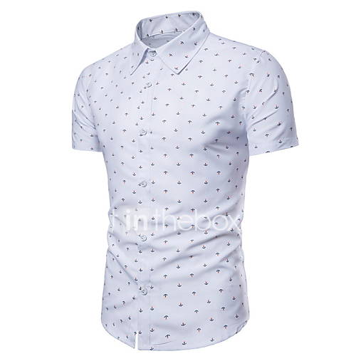 Heren Overhemd Geometrisch Wit Xl huismerk kopen in de aanbieding