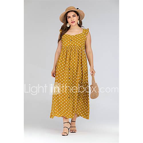 Dames Recht Jurk Polka Dot Maxi huismerk kopen in de aanbieding