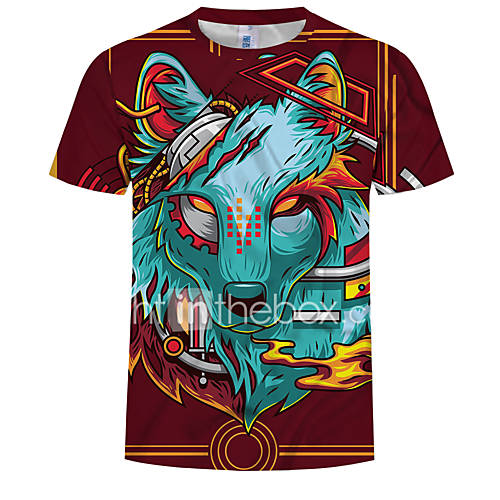 Heren Print T Shirt 3D Dier Licht Bruin Xxxxl huismerk kopen in de aanbieding