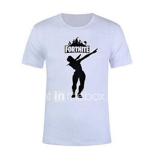 Heren T Shirt Cartoon Letter Wit Xl huismerk kopen in de aanbieding