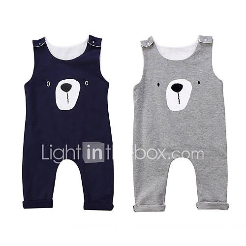 Baby Jongens Actief Print Mouwloos Katoen Spandex Eendelig Marineblauw huismerk kopen in de aanbieding