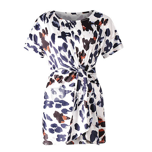 Dames Verfijnd Elegant Schede Jurk Luipaard Boven De Knie huismerk kopen in de aanbieding