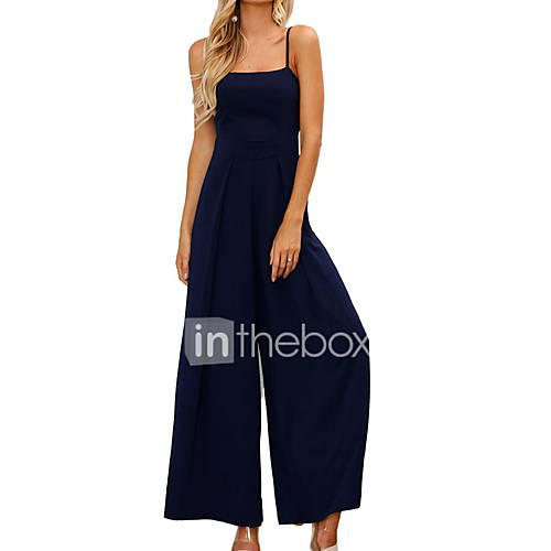Dames Zwart Marineblauw Wijn Jumpsuit Effen L Xl Xxl huismerk kopen in de aanbieding