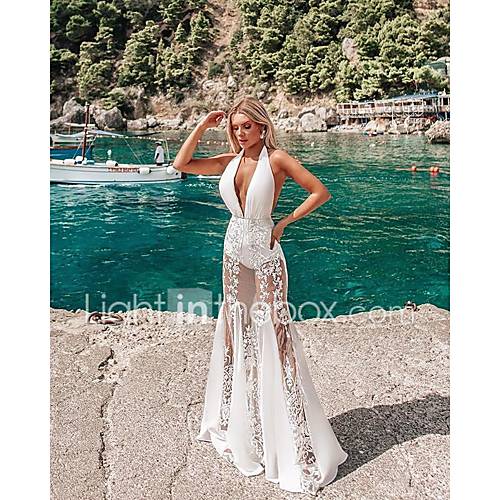 Dames Schede Jurk Effen Patchwork Maxi huismerk kopen in de aanbieding