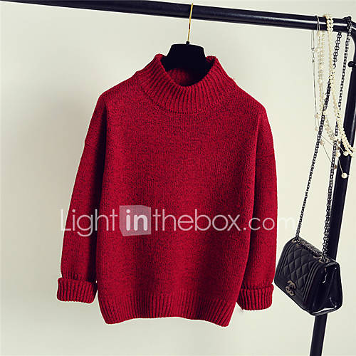 Dames Effen Pullover Herfst Winter Wijn Leger Groen Khaki Een Maat huismerk kopen in de aanbieding Dames Effen Pullover Herfst Winter Wijn Leger Groen Khaki Een Maat huismerk kopen in de aanbieding