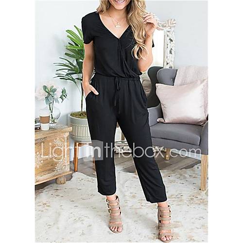 Dames Standaard Street Chic Chinos Zwaar Katoen Broek Effen Zwart huismerk kopen in de aanbieding