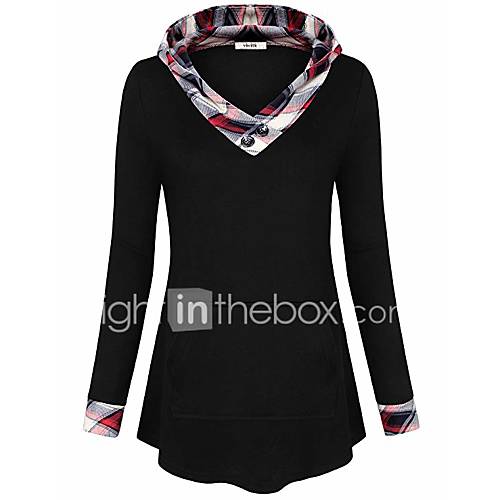 Dames Patchwork T Shirt Effen Kleurenblok Zwart huismerk kopen in de aanbieding