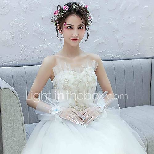 Netstof Polslengte Handschoen Handschoenen Met Appliques huismerk kopen in de aanbieding Netstof Polslengte Handschoen Handschoenen Met Appliques huismerk kopen in de aanbieding