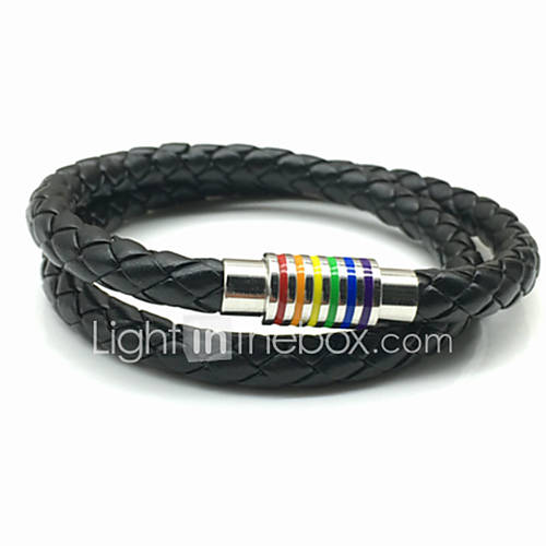 Heren Dames Gevlochten Lederen Armbanden Titanium Staal Regenboog Klassiek Sieraden Zwart Voor Feest Lahja Club Belofte Festival huismerk kopen in de aanbieding Heren Dames Gevlochten Lederen Armbanden Titanium Staal Regenboog Klassiek Sieraden Zwart Voor Feest Lahja Club Belofte Festival huismerk kopen in de aanbieding