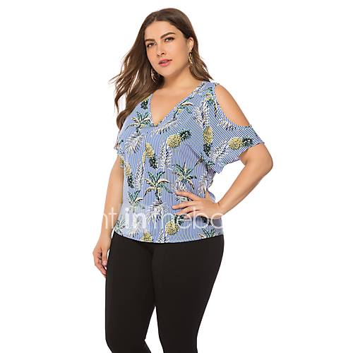 Dames Print T Shirt Gestreept Fruit Marine Blauw Xxxl huismerk kopen in de aanbieding Dames Print T Shirt Gestreept Fruit Marine Blauw Xxxl huismerk kopen in de aanbieding