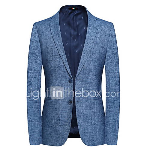 Heren Blazer Effen Ingesneden Revers Polyester Blauw Xxl Xxxl Xxxxl huismerk kopen in de aanbieding