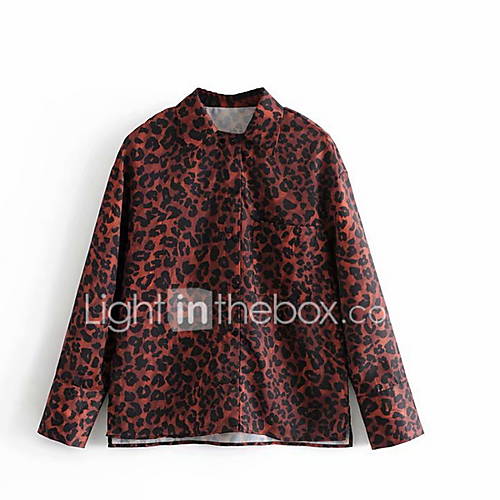 Dames Print Overhemd Luipaard Rood huismerk kopen in de aanbieding Dames Print Overhemd Luipaard Rood huismerk kopen in de aanbieding