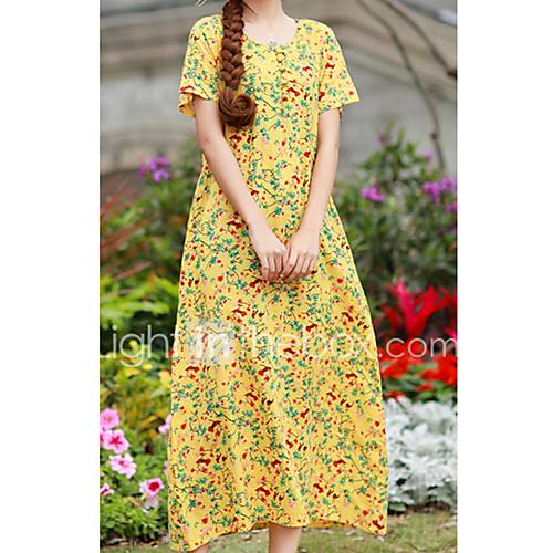 Dames Boho Wijd Uitlopend Jurk Geometrisch Midi huismerk kopen in de aanbieding