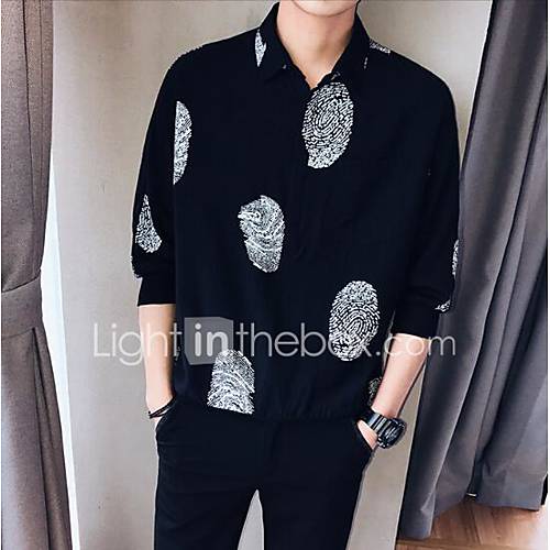 Heren Overhemd Grafisch Wit huismerk kopen in de aanbieding